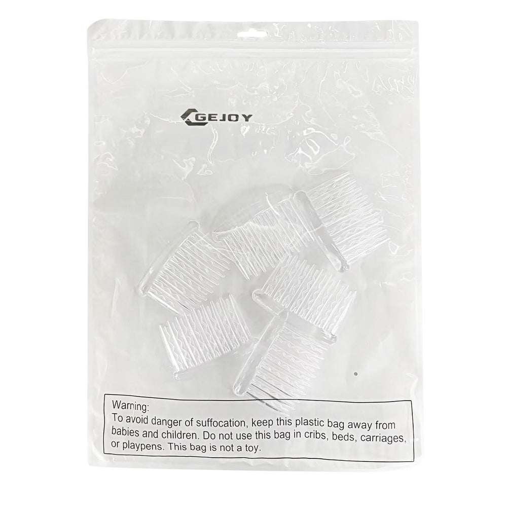 Gejoy side combs with wavy teeth add texture and secure hold.