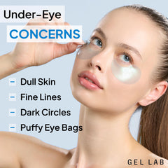 Gel Lab REGLOW eye patches closeup highlighting hydration and soothing texture.