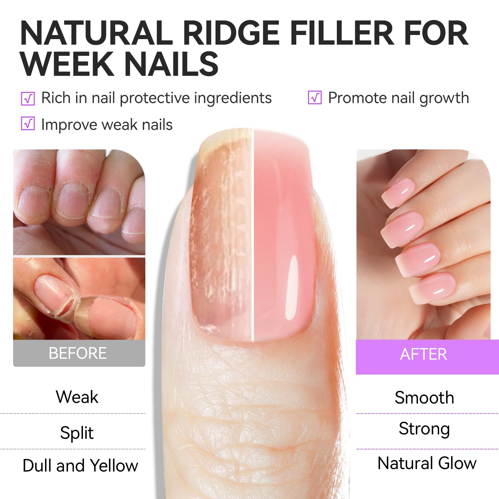 Gelike EC 6-in-1 nail strengthener base coat and top coat