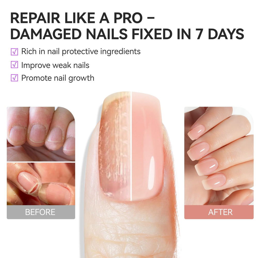 la fórmula contiene keratina y jojoba para uñas más fuertes.
