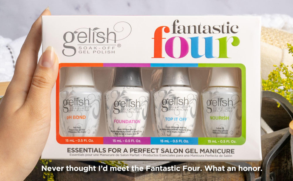 Gelish Fantastic Four ergonomic brush and cap improve application precision