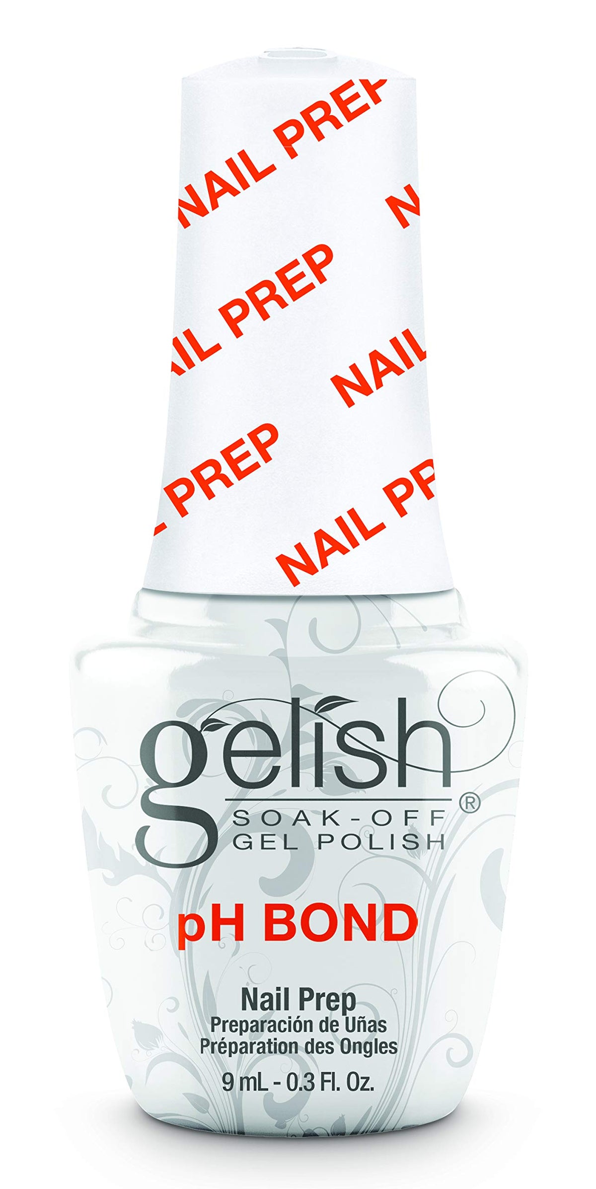 Gelish pH Bond bottle top view for quick nail prep and improved adhesion.