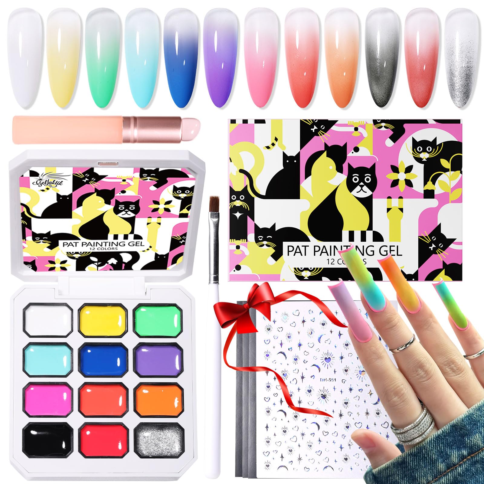 GELLAKTIK, paleta de 12 colores para ombré suave y duradero.