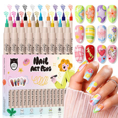 GELLAKTIK 18-color nail art pens swatches show vibrant shades for DIY designs