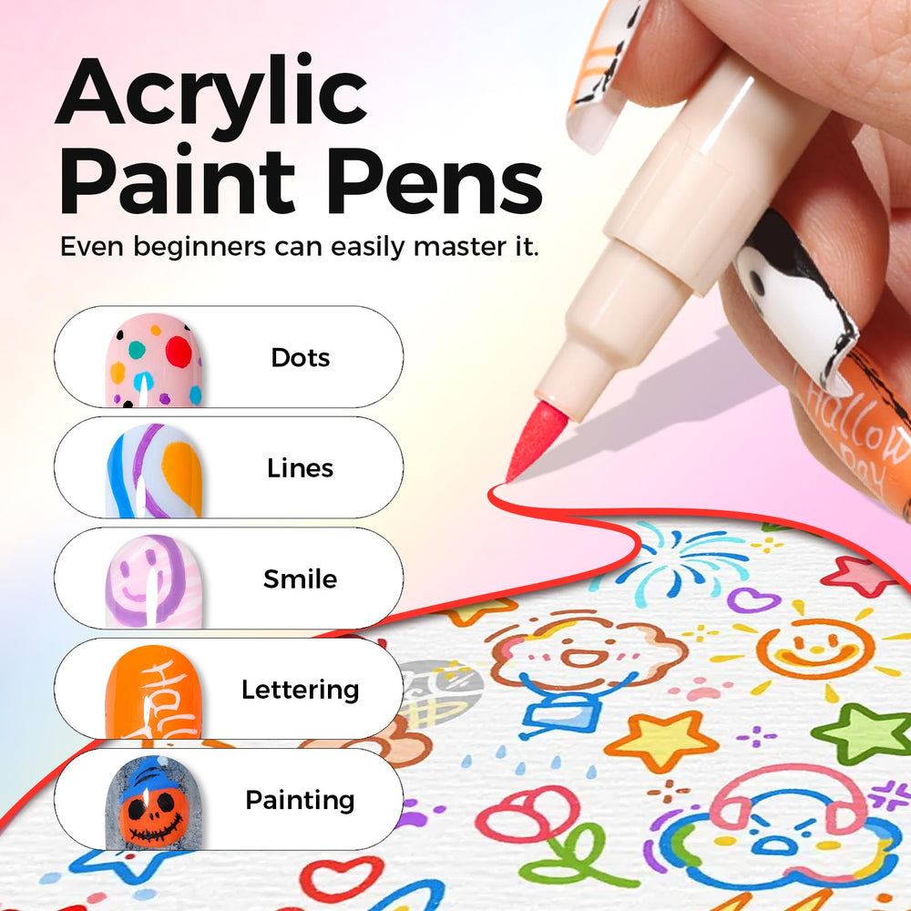 GELLAKTIK dotting liner brush supports dots, lines, and patterns.
