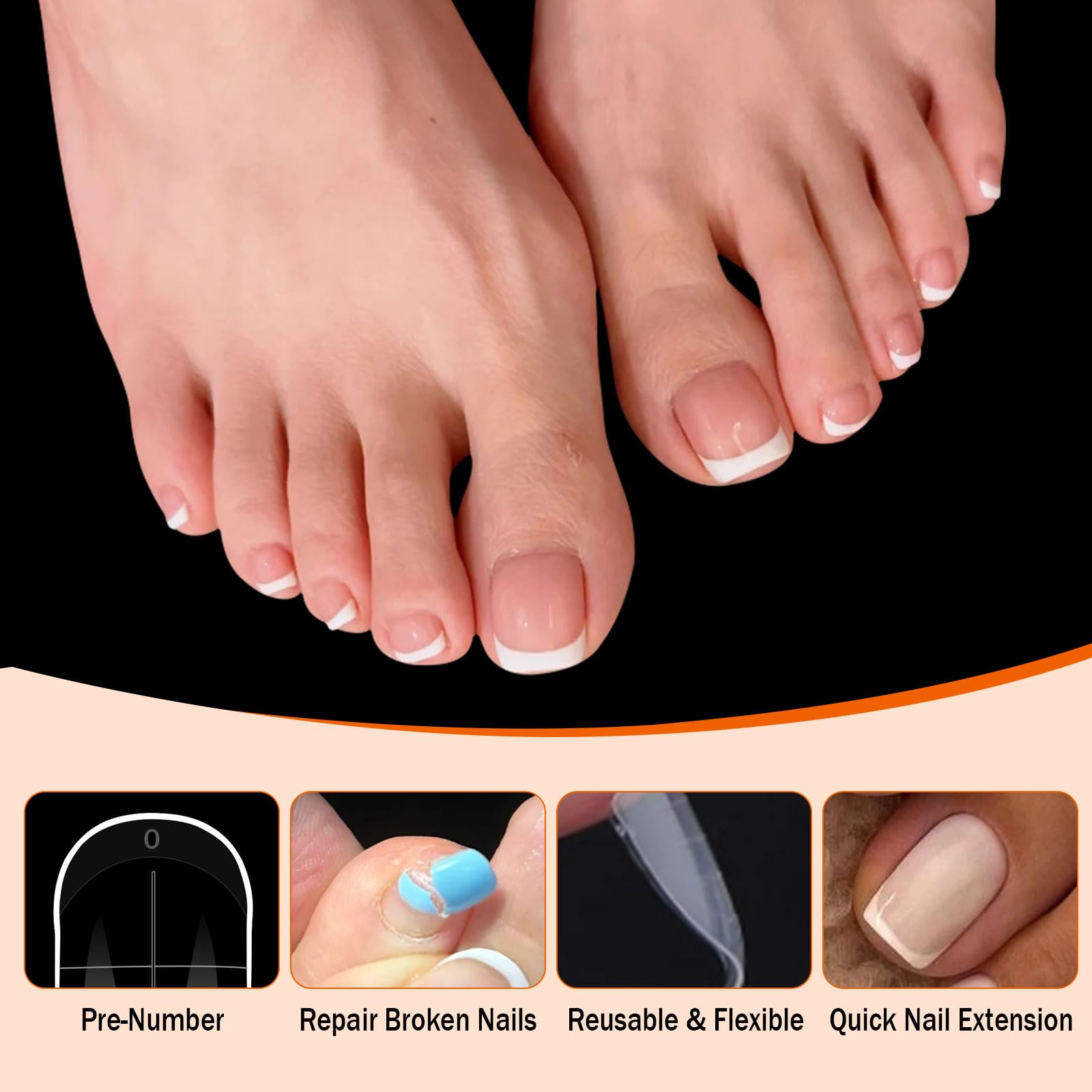 GELLAKTIK poly gel toe extension for elegant French tips