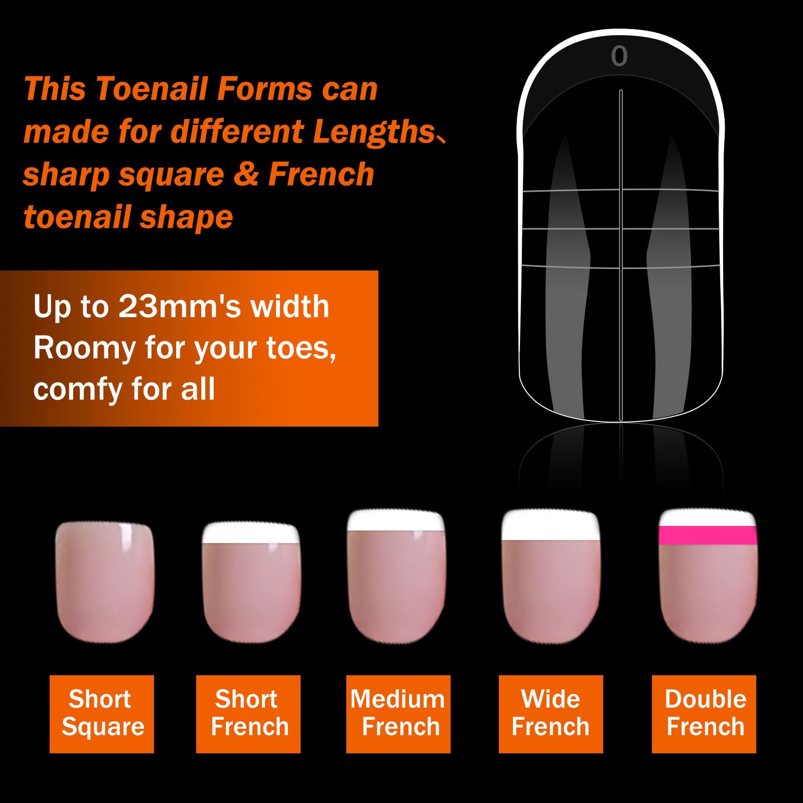 GELLAKTIK 15-sizes toe forms box fits every toe for customization