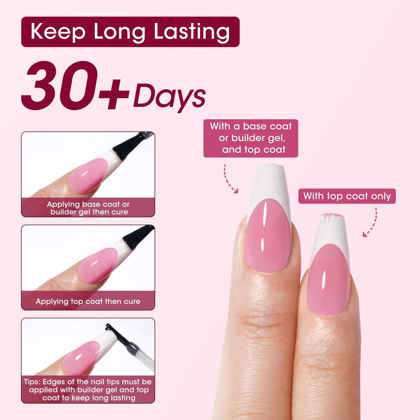 GELLEN 15 sizes in 150-piece pack for versatile nail fit