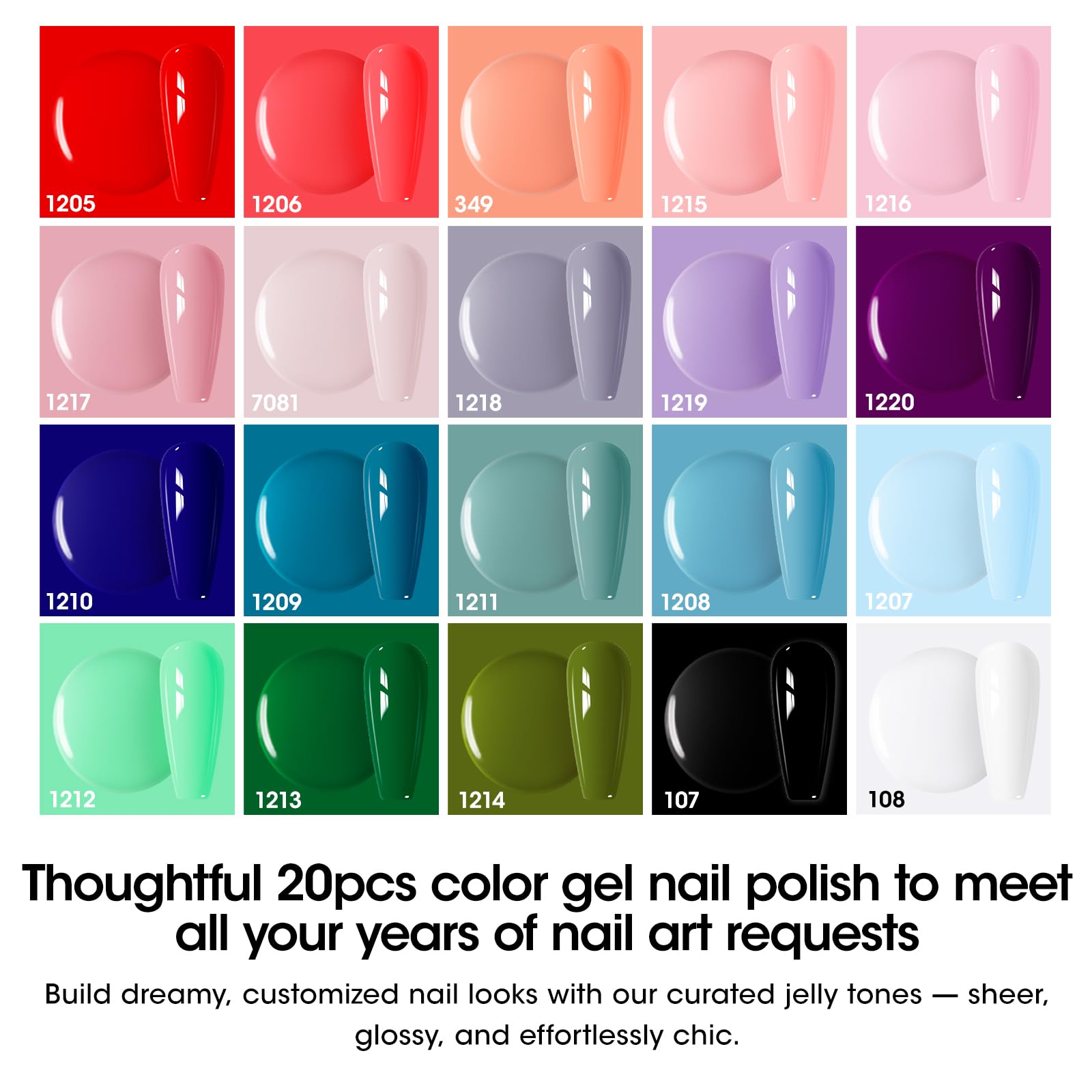 GELLEN 20 colores gel para uñas, variedad estacional