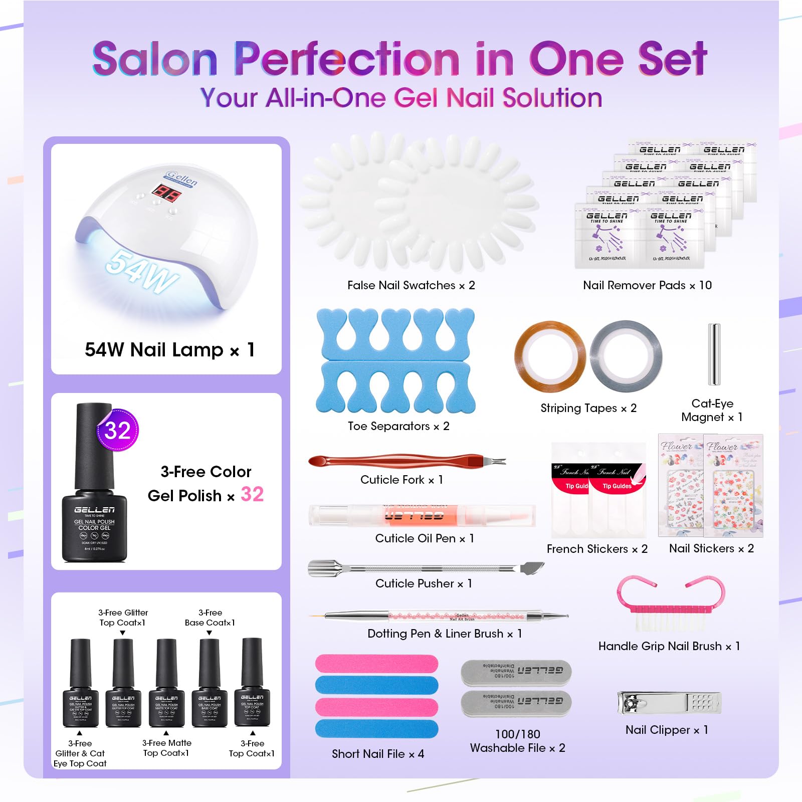 GELLEN 32-color gel palette offered for seasonal shades