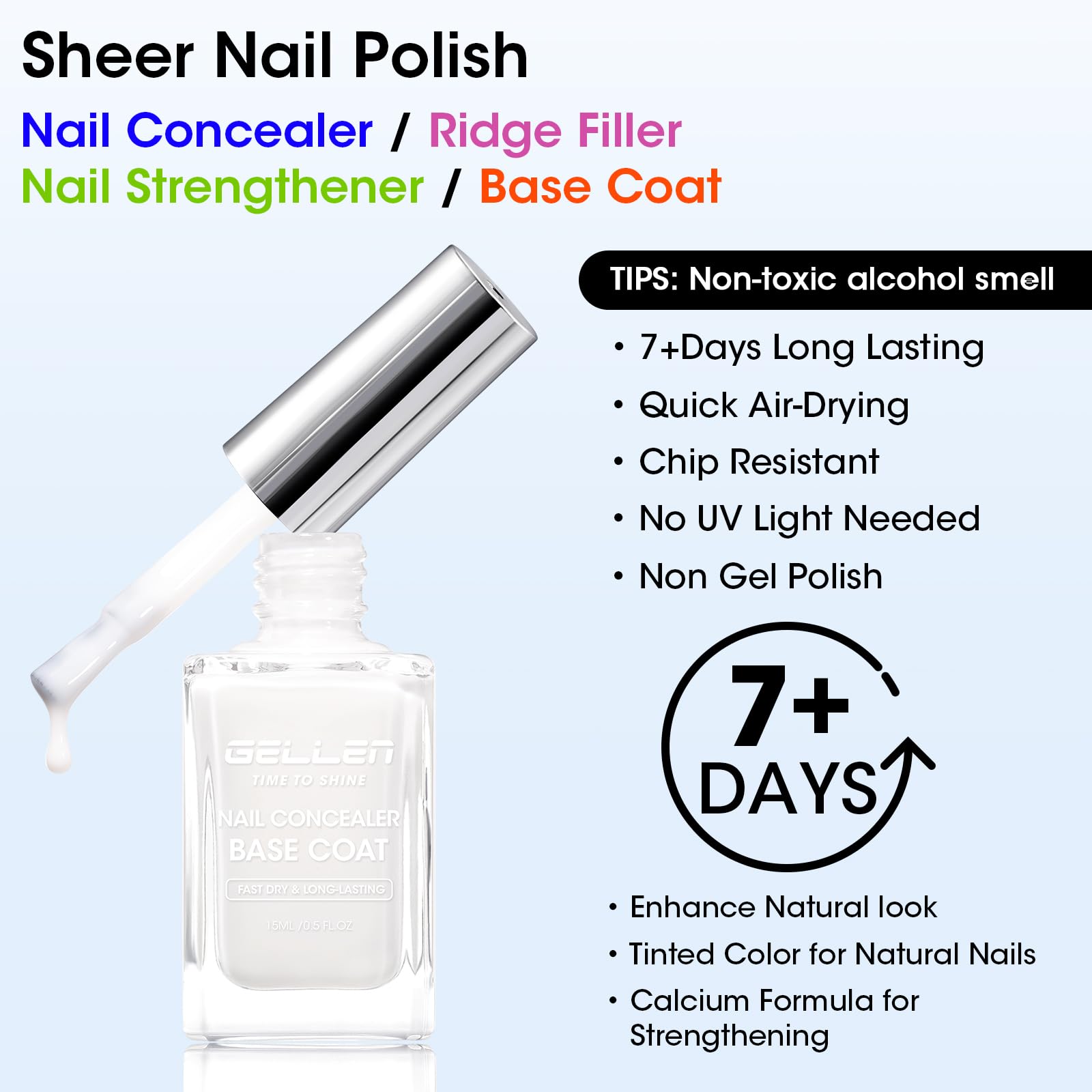 GELLEN 4-In-1 swatch demonstrates brightening and yellow-tone neutralization