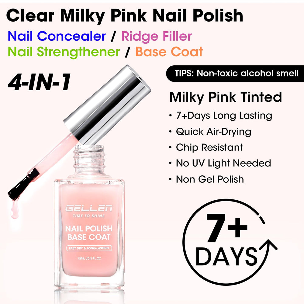 GELLEN 4-in-1 base coat brush application highlights easy nail prep.