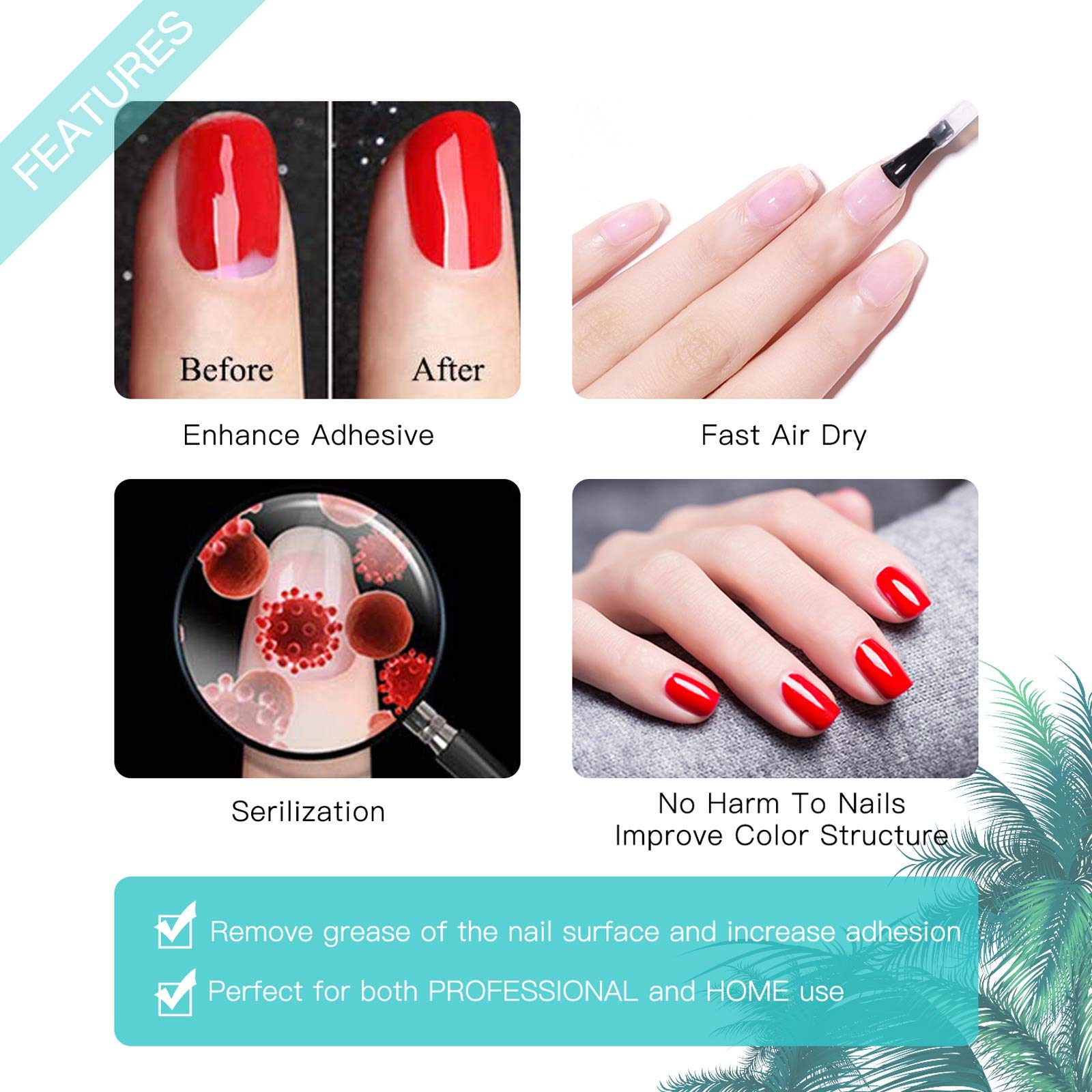 GELLEN Acid-free base prep supports safe gel and acrylic use.