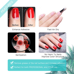 GELLEN Acid-free base prep supports safe gel and acrylic use.