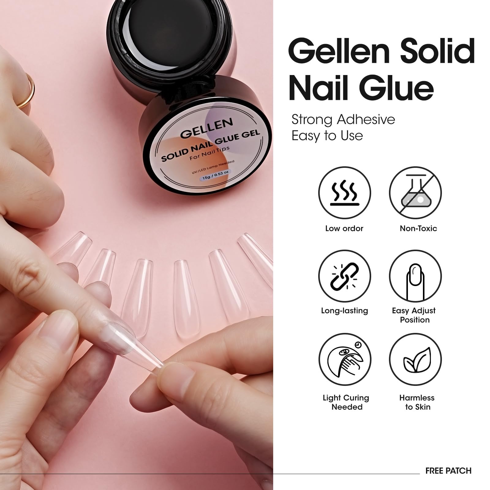Gellen adhesión dura tras curado con UV/LED para uñas duraderas.