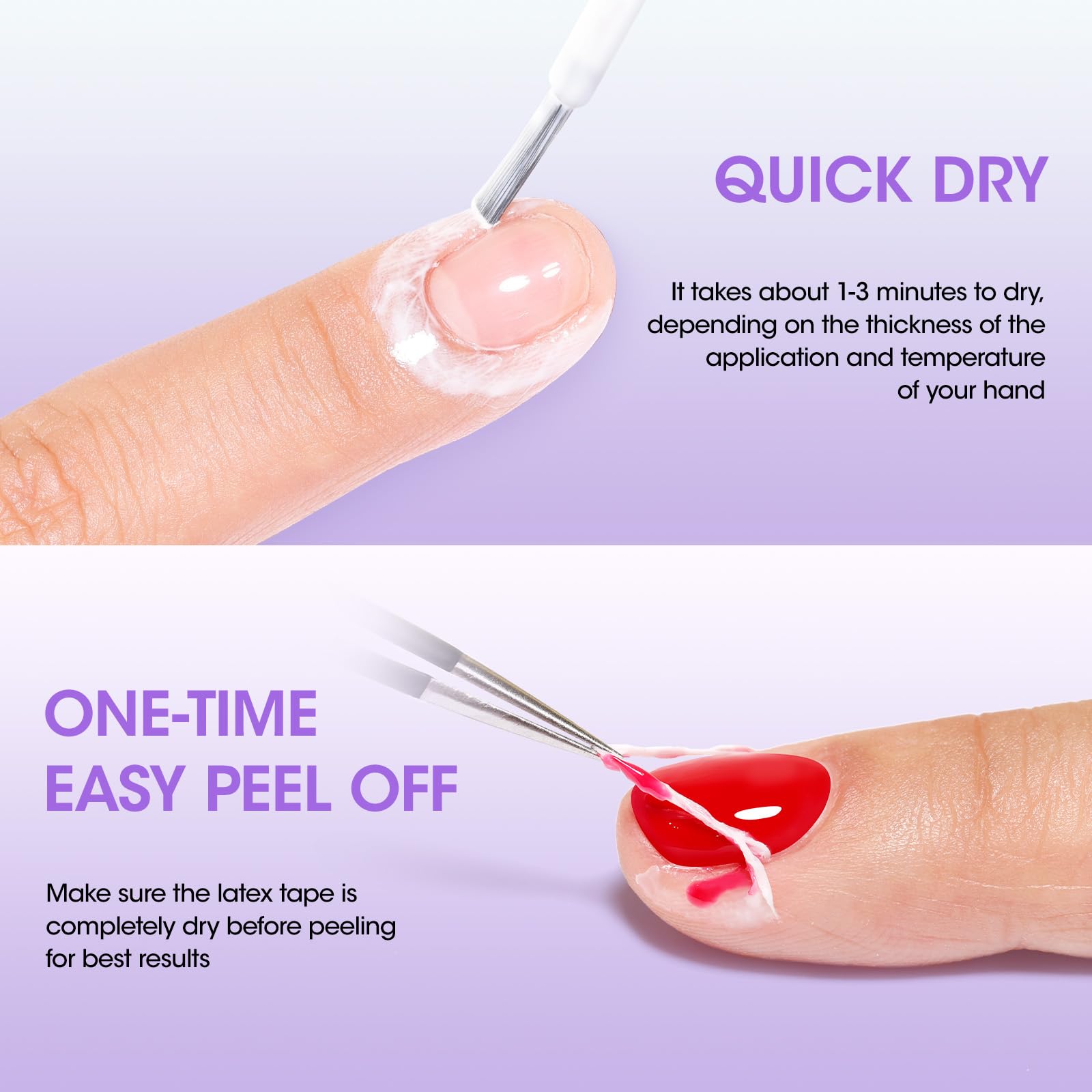 Aplicación rápida de látex GELLEN para evitar manchas en piel.