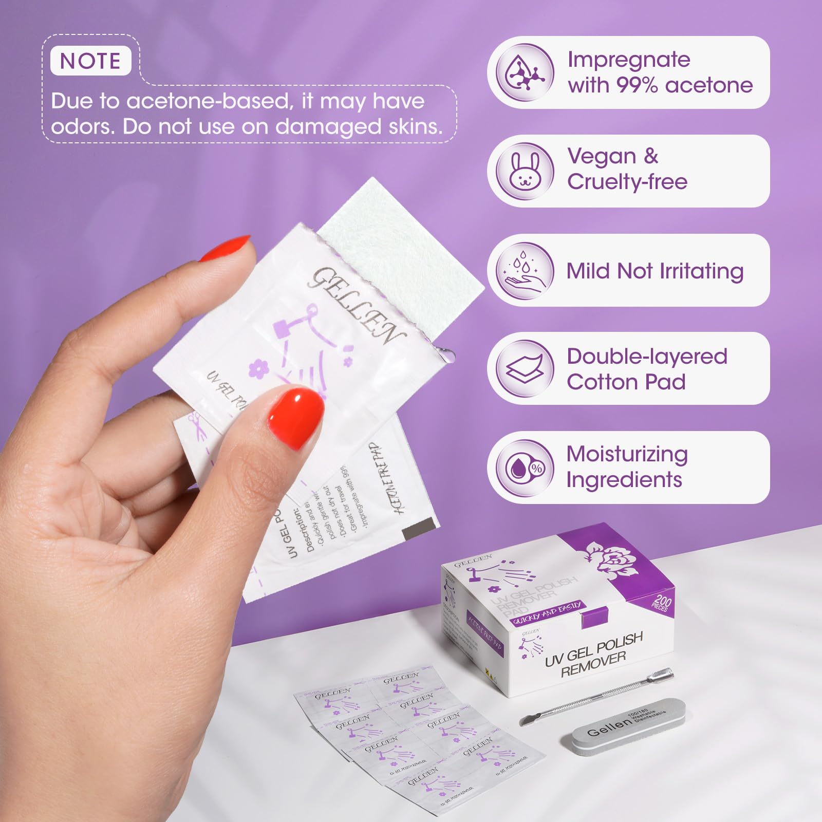 GELLEN conjunto viaje portátil para remover esmalte donde quieras