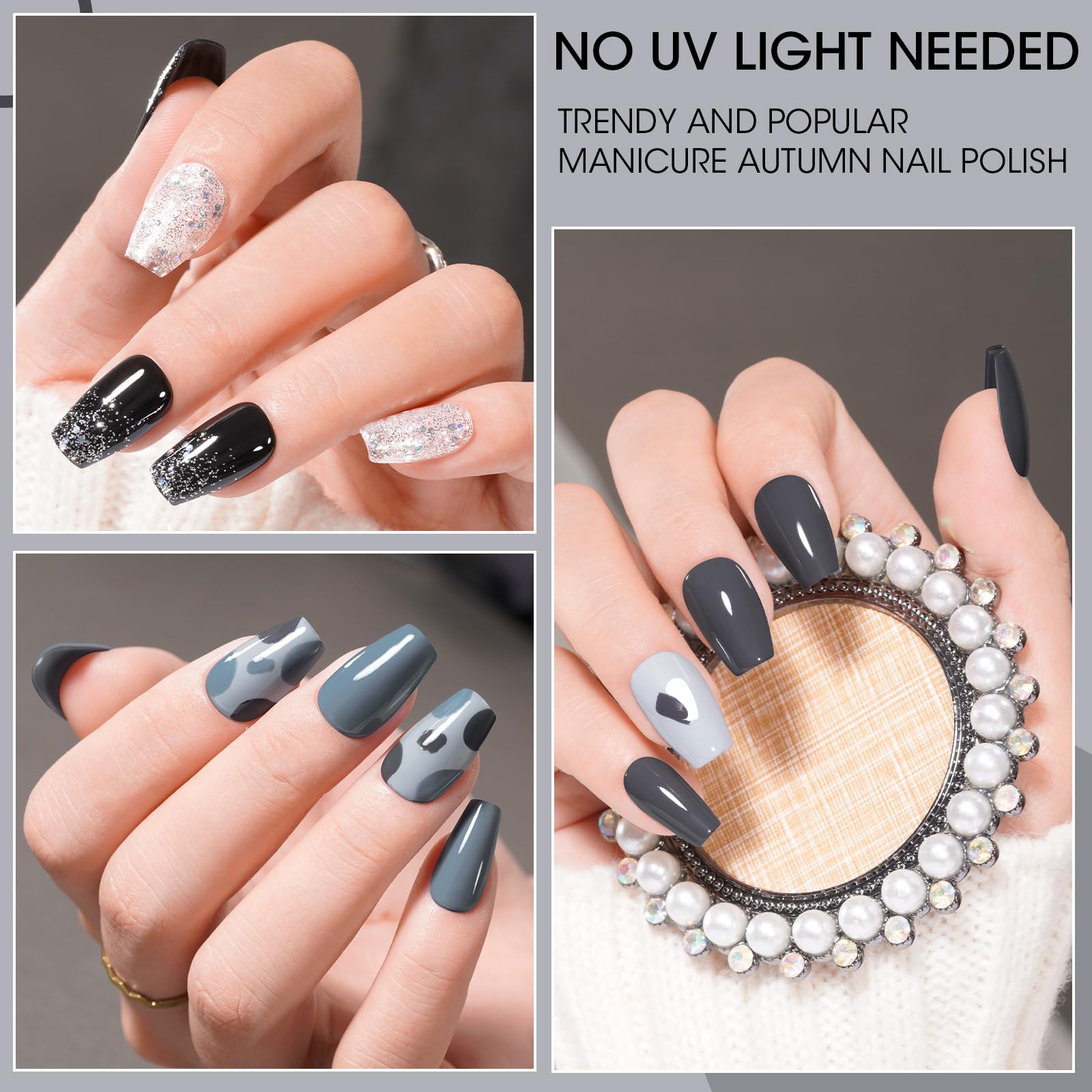 Esmalte GELLEN gris carbón para profundidad en diseños.
