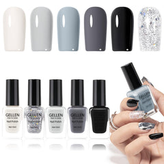 Esmalte GELLEN negro azabache para acabado intenso en uñas.