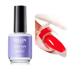 Gellen látex líquido para uñas mostrando la barrera de cutícula para protección de la piel.