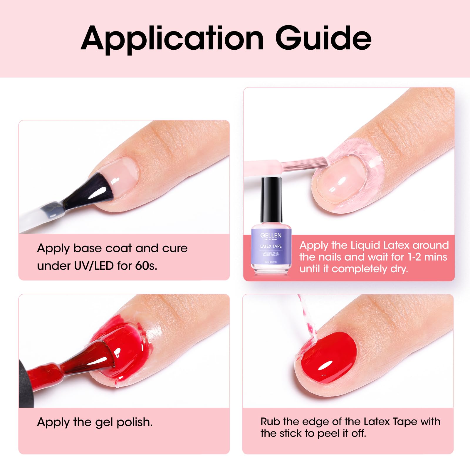 Protección clara de la cutícula de GELLEN, manicura más limpia.