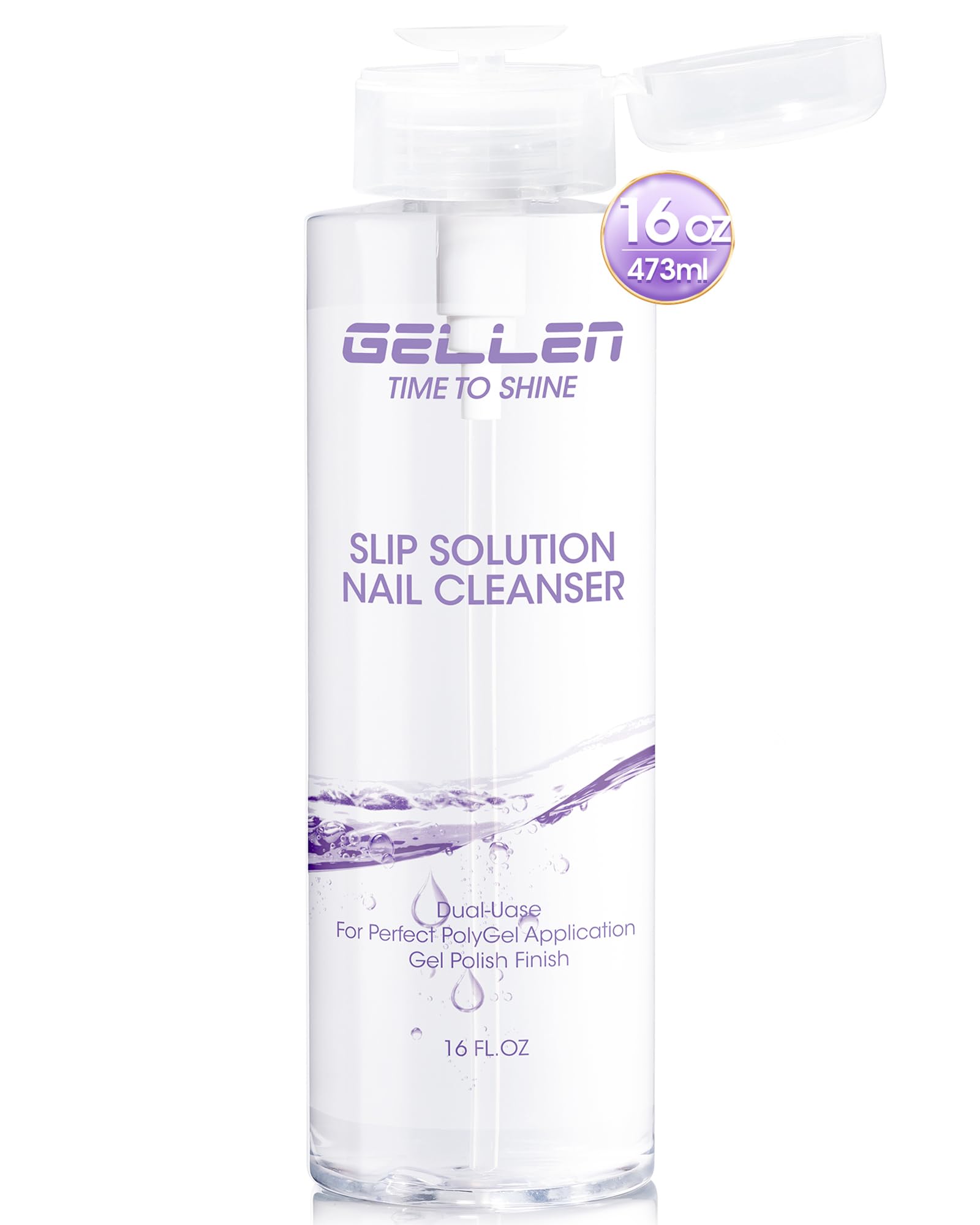 GELLEN limpiador uñas en dispensador 473ml para dosificación precisa.
