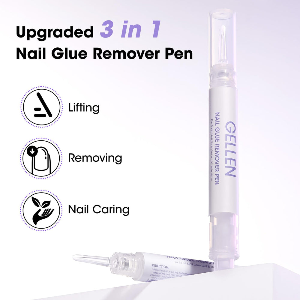 GELLEN Remover Pen showing one-handed use for press-on nails