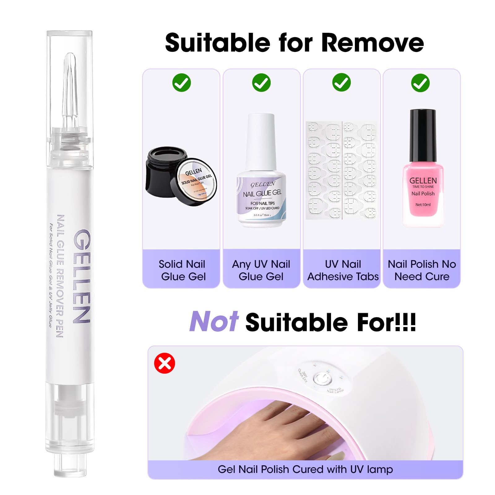 GELLEN Nail Glue Remover Pen for quick, efficient dissolving of glue