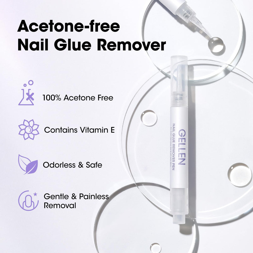 GELLEN Nail Glue Remover Pen infused with Vitamin E to nourish nails