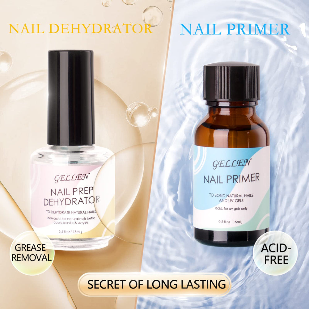 GELLEN Nail Primer bottle application forms strong base.
