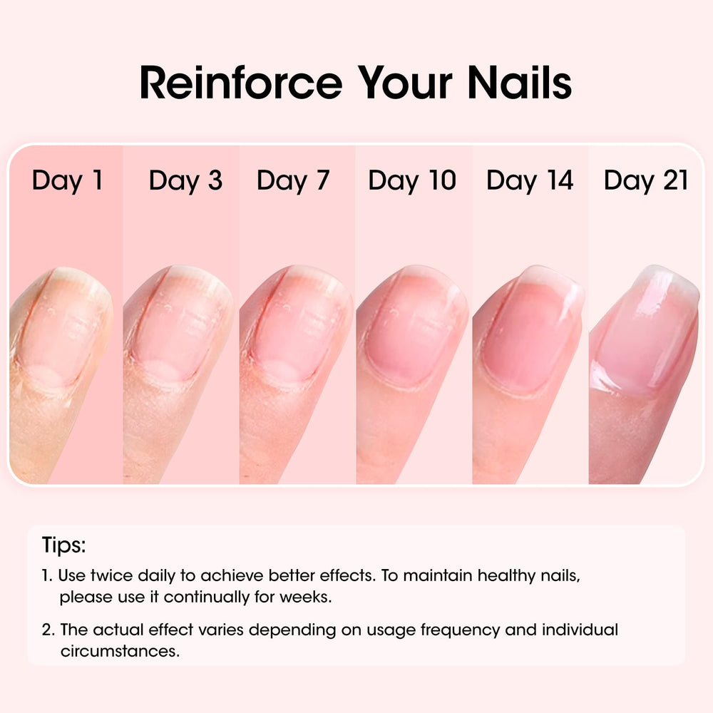GELLEN Nail Strengthener application two coats with clear finish