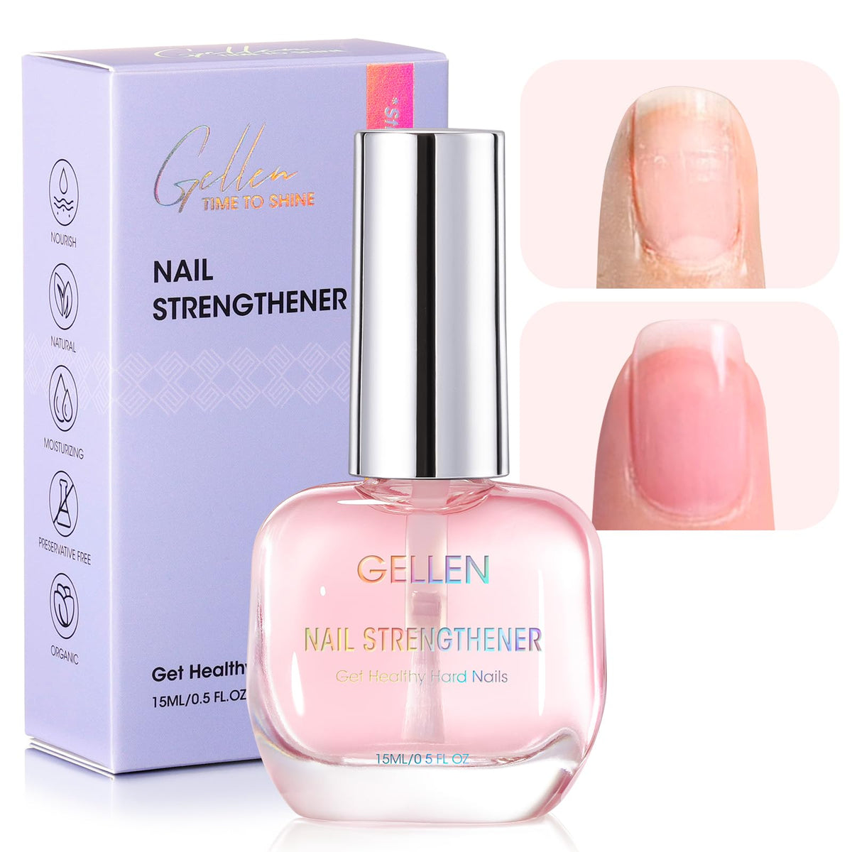 GELLEN Nail Strengthener bottle front for easy at-home care