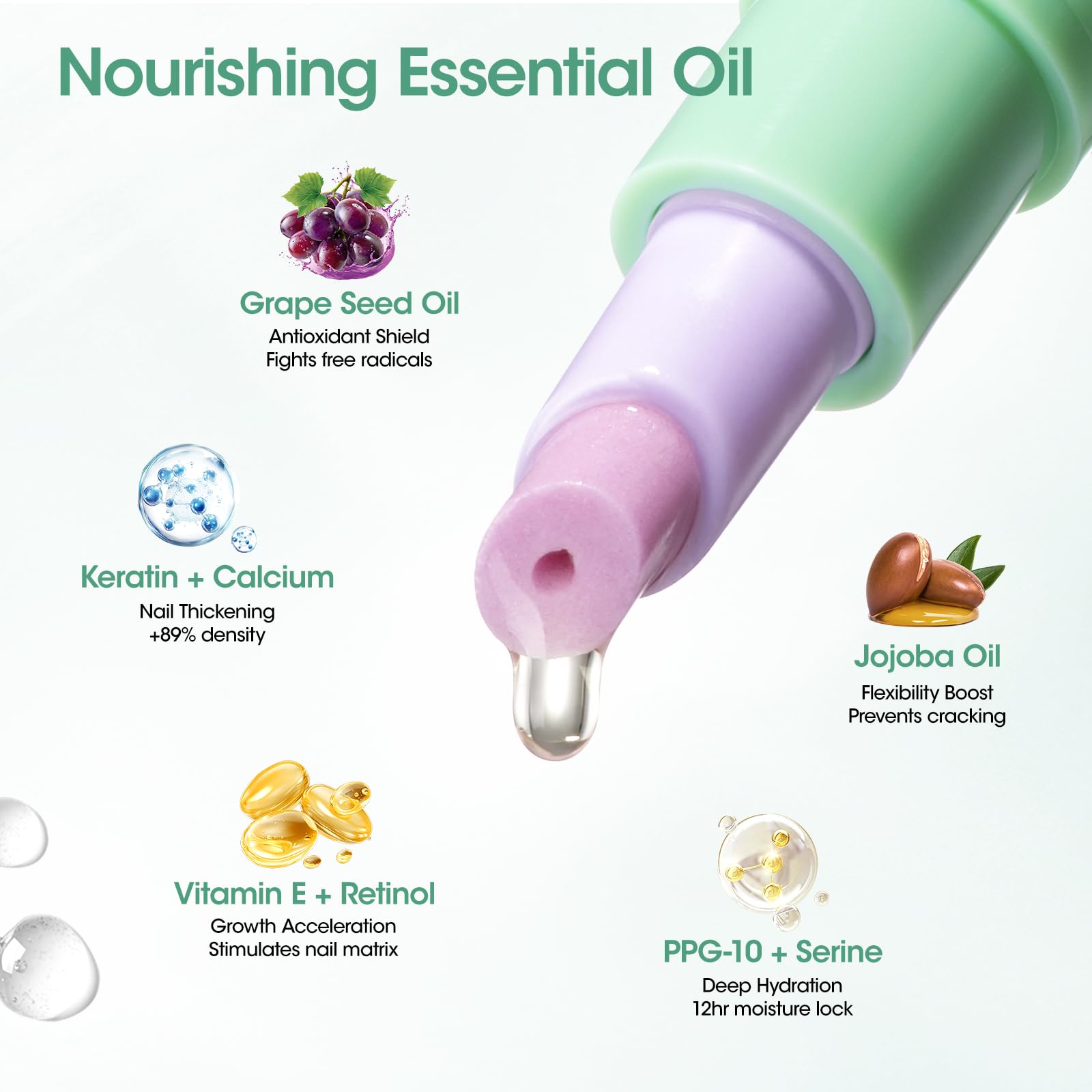 GELLEN Natural blends infusion for gentle nail care on the go.