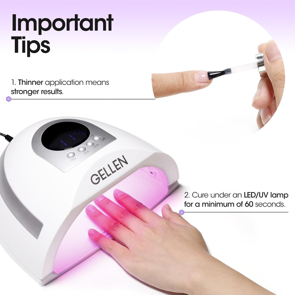 GELLEN natural nails compatible option for gel, tips, or natural nail art.