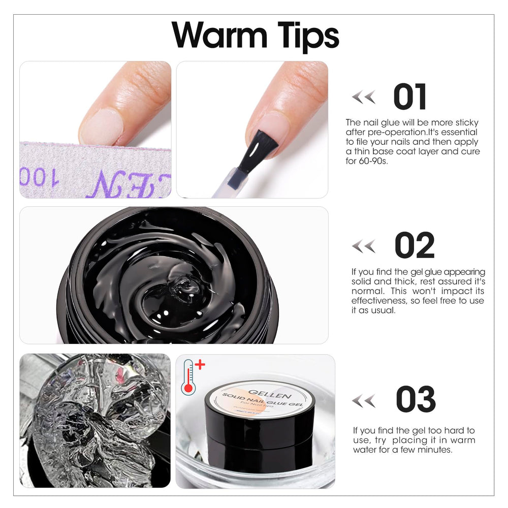 Gel sólido para uñas acrílicas con acabado claro y liso.