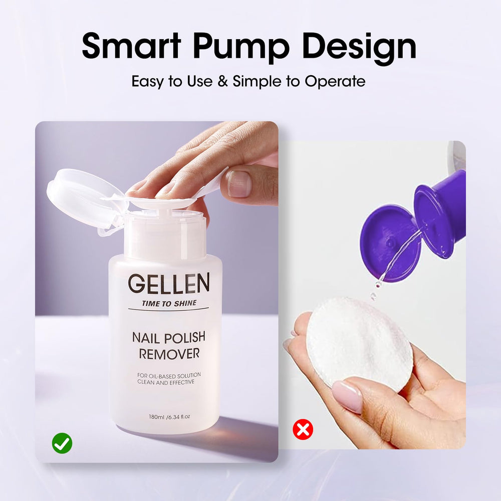 GELLEN push-down pump head enables precise, one-handed application.