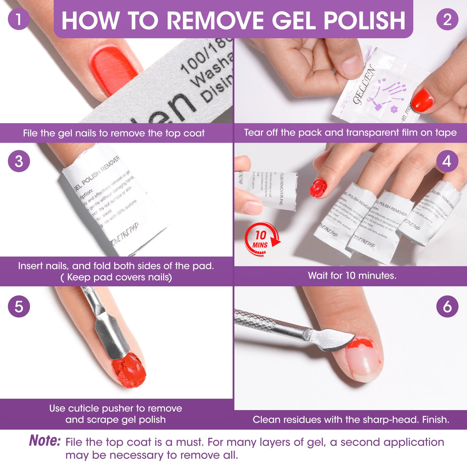 GELLEN remover facil opción higiénica para arte de uñas