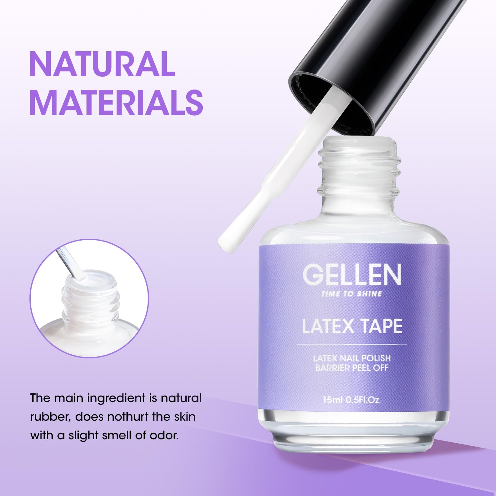 GELLEN látex para uñas, tiempo de secado 1–2 minutos para flujo de trabajo eficiente.