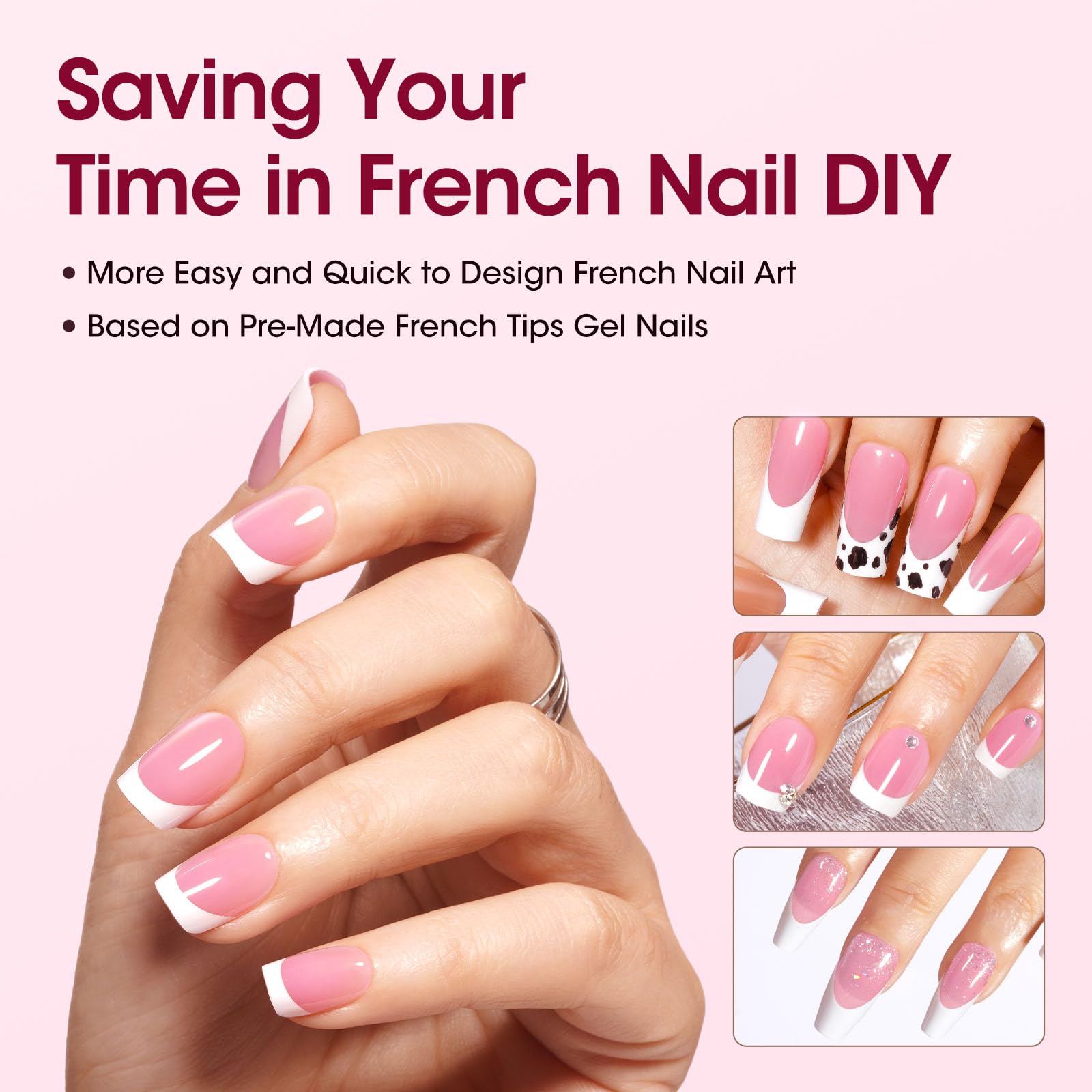 GELLEN short square nails with thickened front edge for durability
