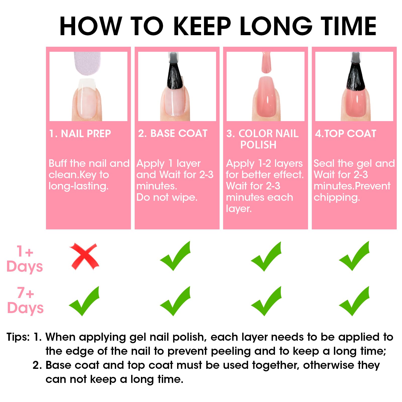 GELLEN Uñas acabado natural o base para colores: versátil para cualquier manicura.