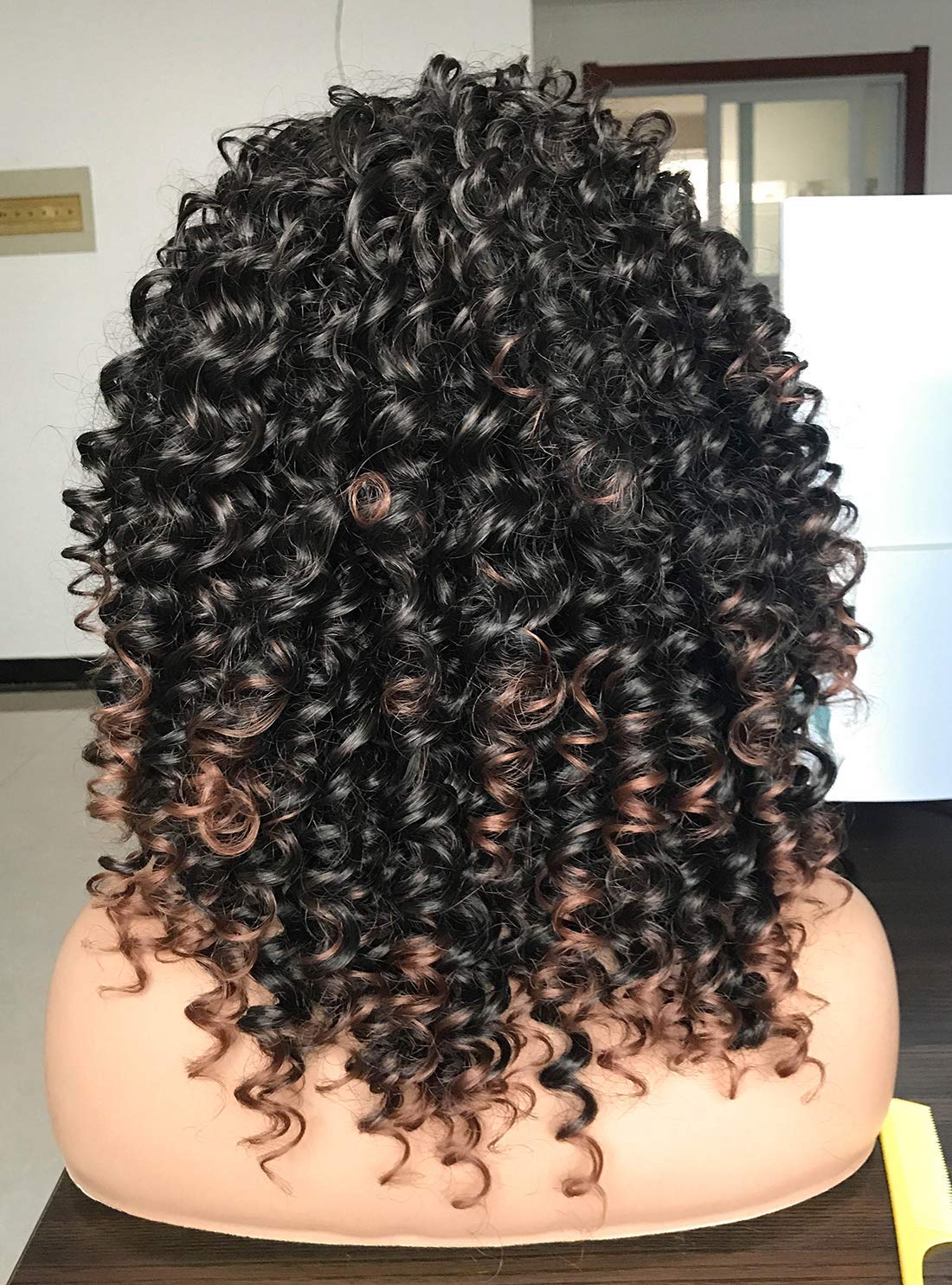 GEMBON Curly Afro Wig HD synthetic fiber with matte finish for realism.