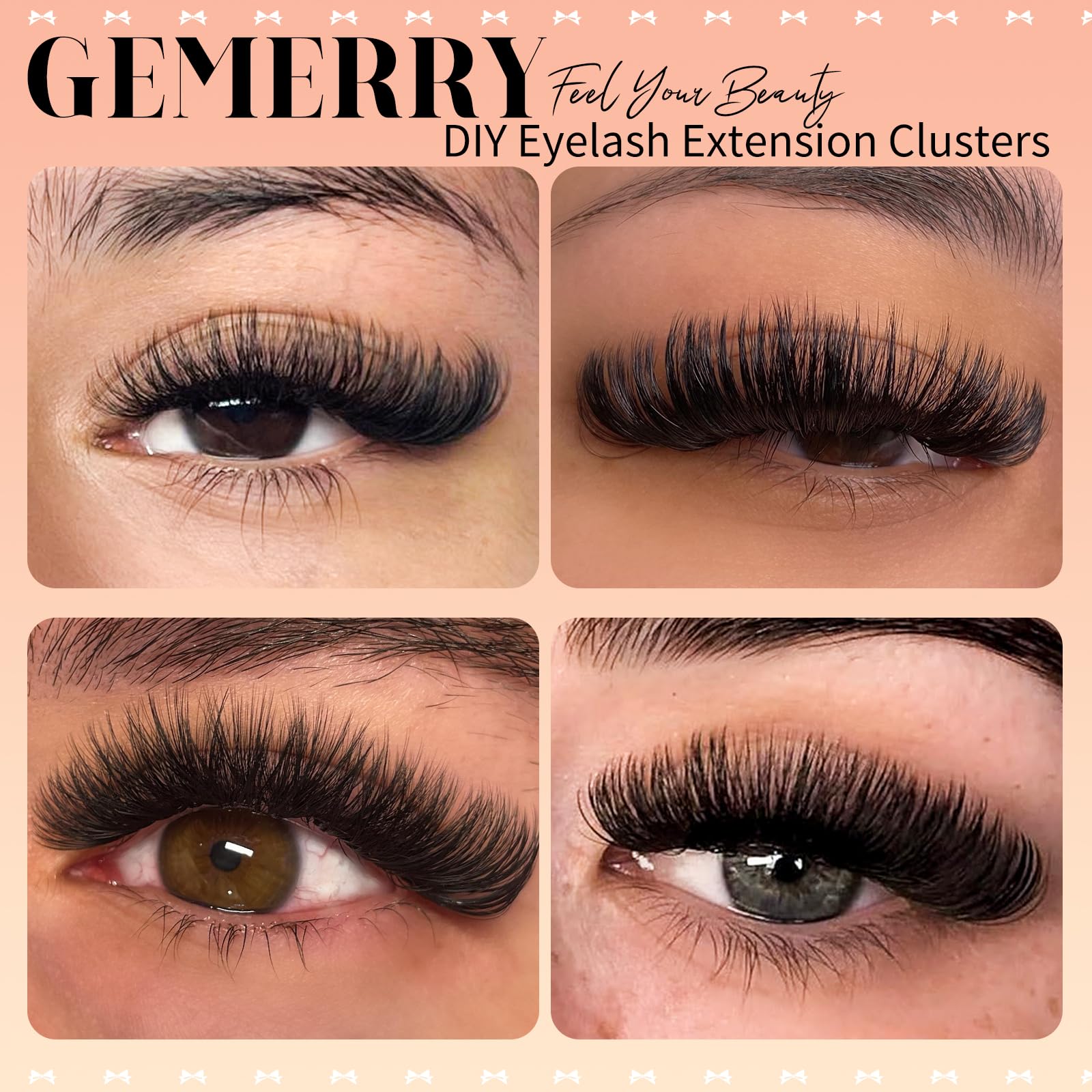 GEMERRY 30D-8mm lash clusters for natural daytime enhancement.
