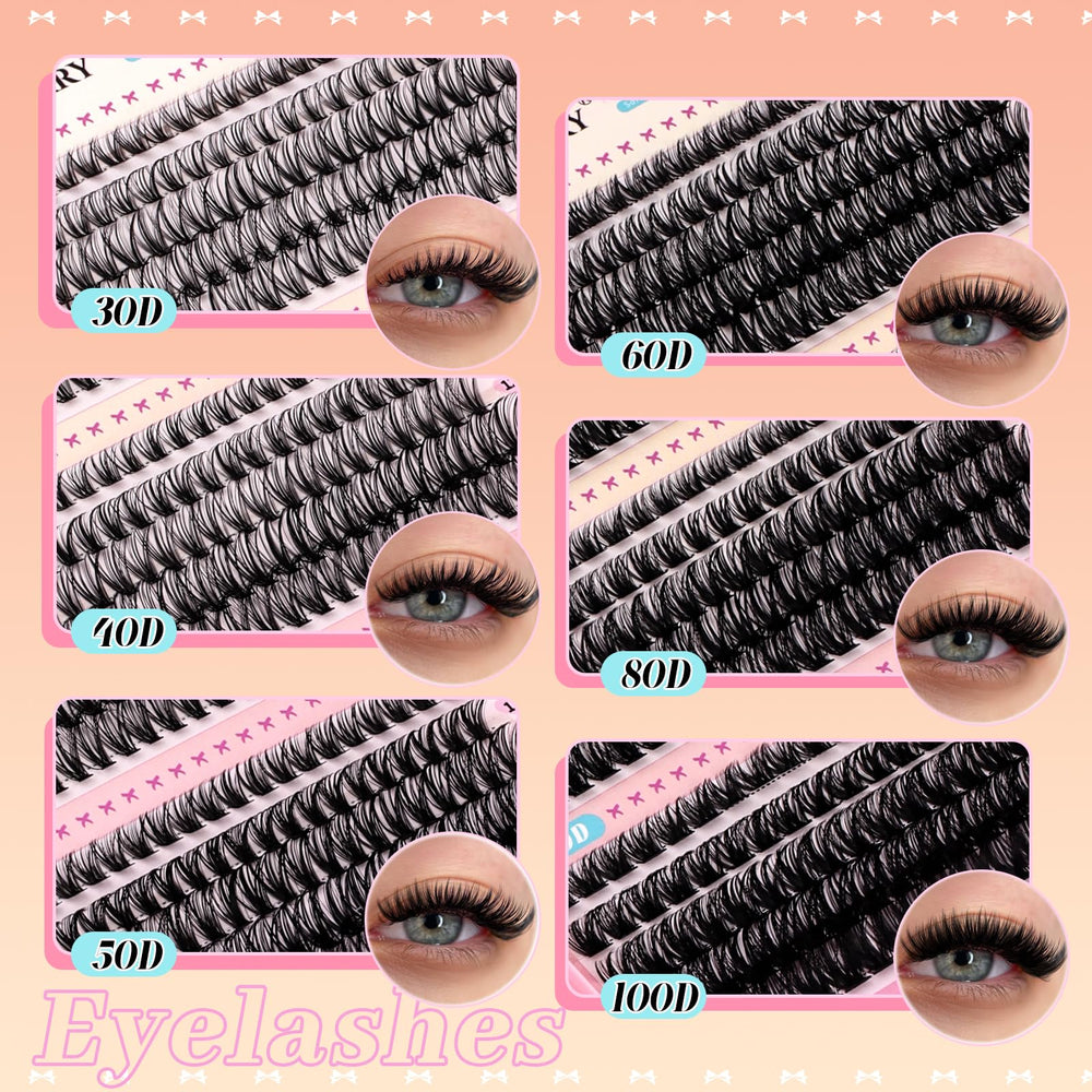 GEMERRY 40D-10mm lash clusters for soft volume and curl.