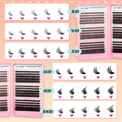 GEMERRY 50D-12mm lash clusters for fuller, balanced drama.
