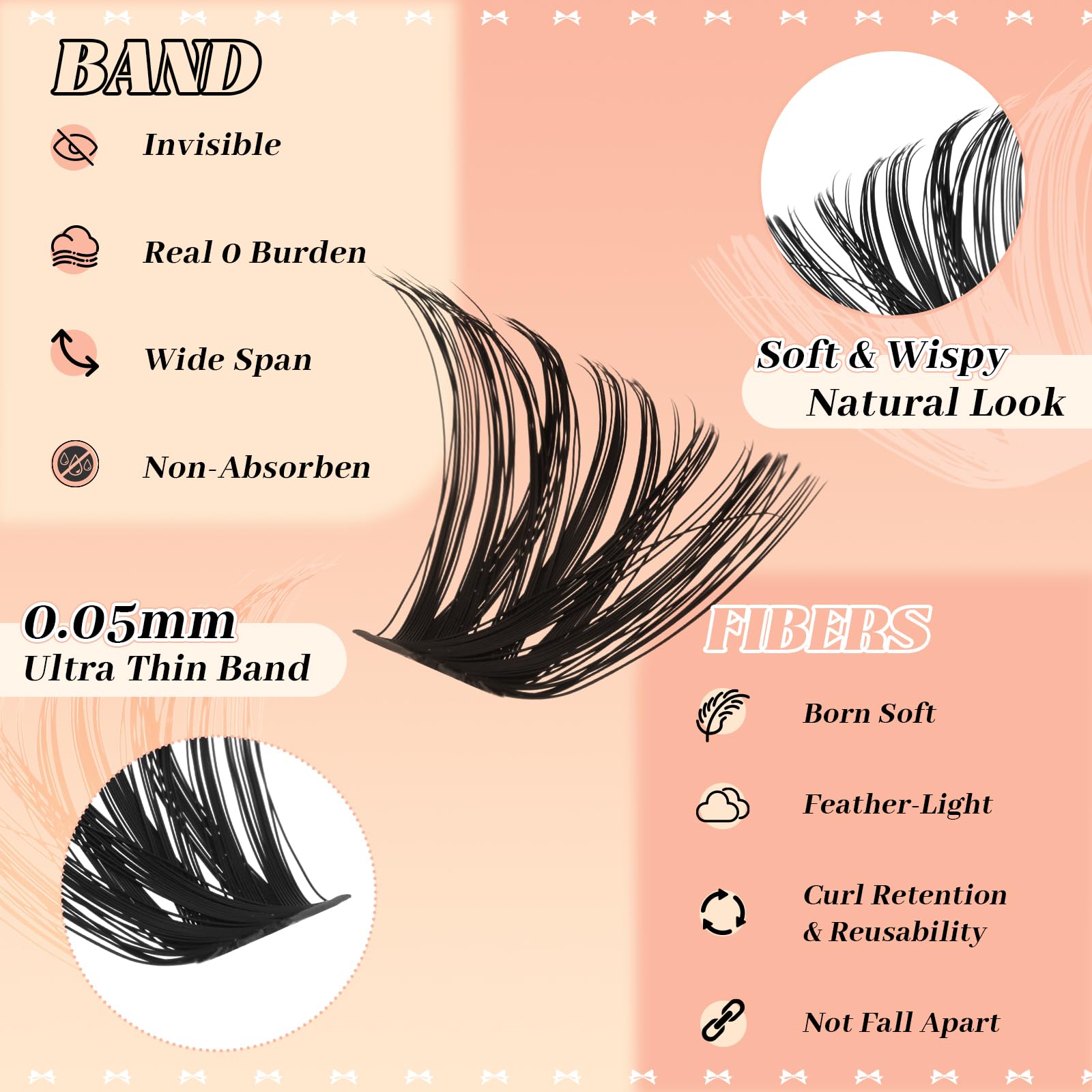 GEMERRY 60D-14mm lash clusters for definition and glamour.