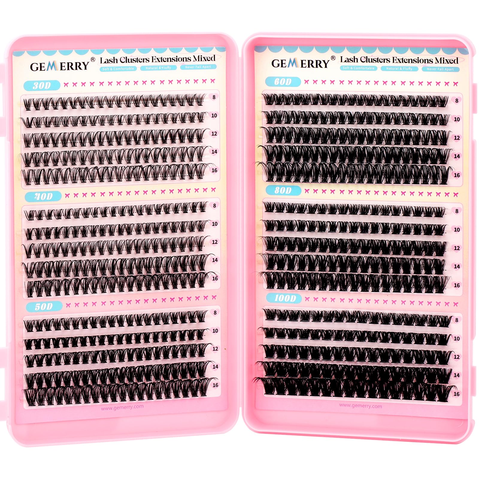 GEMERRY lash clusters kit cover for at-home styling and organization.