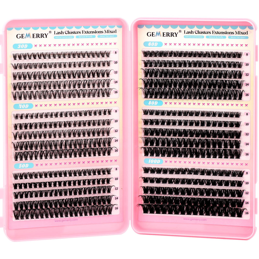 GEMERRY lash clusters kit cover for at-home styling and organization.