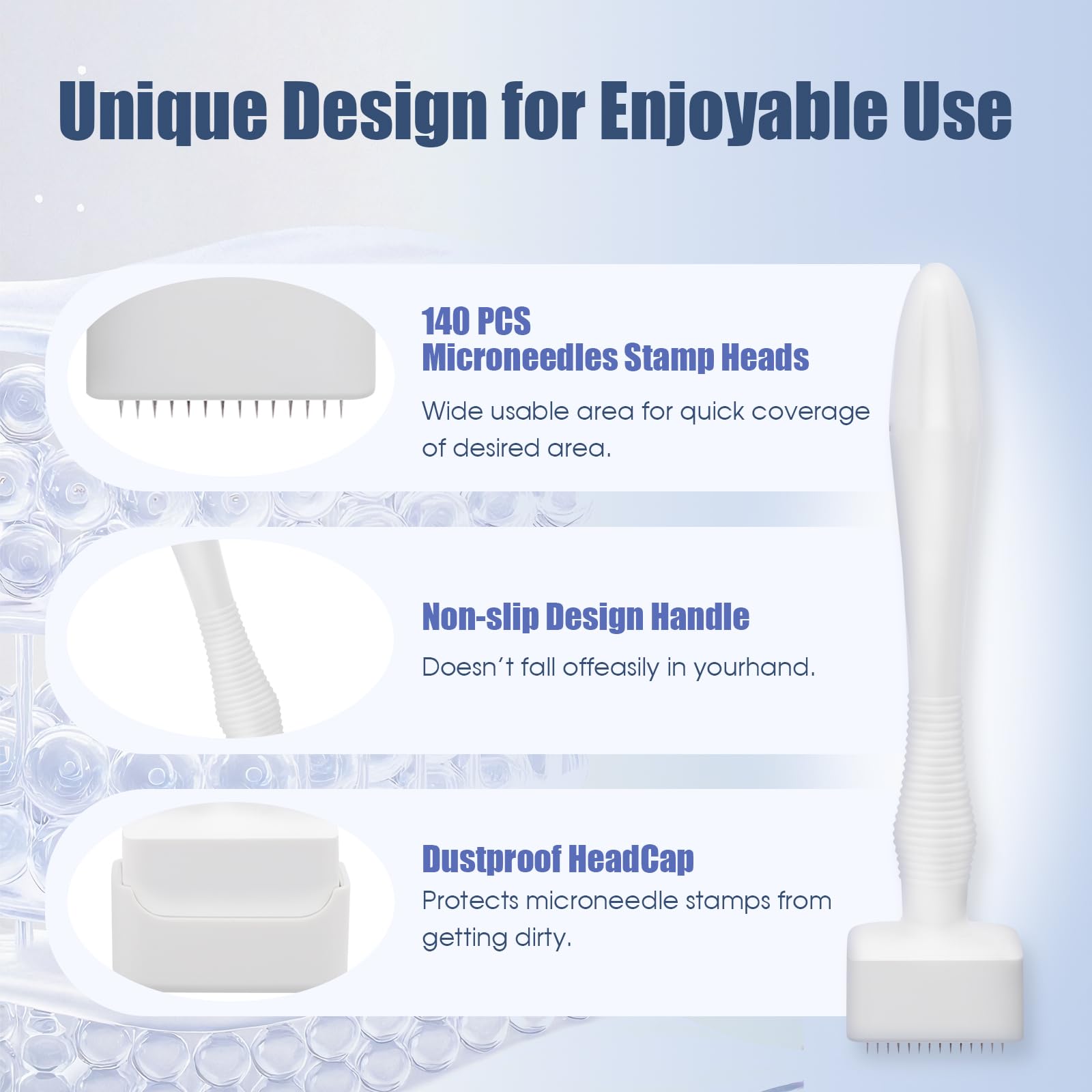 GEMERRY AMZ Derma Stamp titanium needles ensure durability and easy cleaning.
