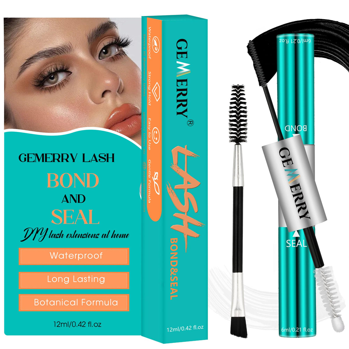 GEMERRY Lash Bond and Seal 12ml bottle for strong all day hold