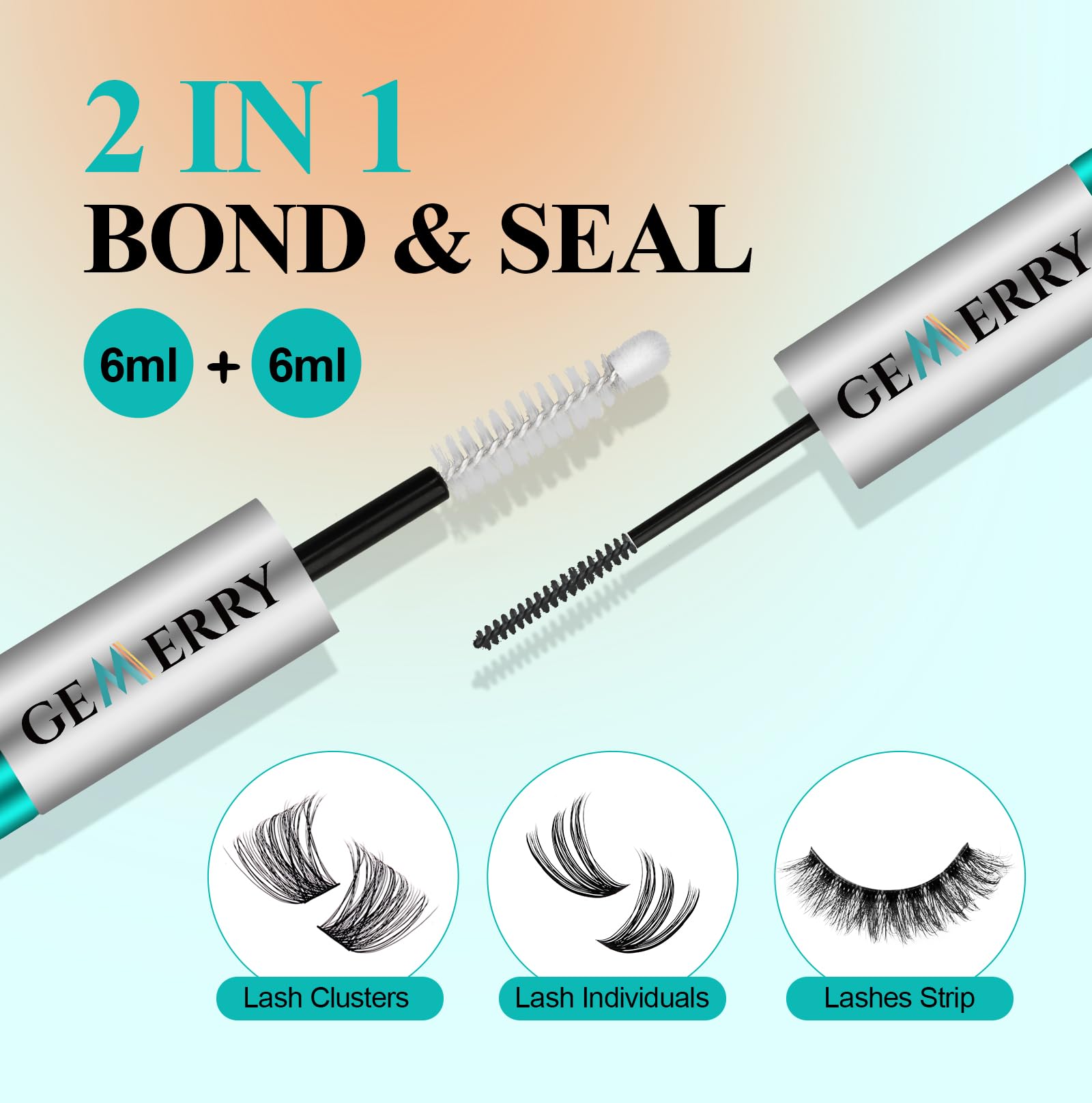 GEMERRY 360-degree brush tailors lash glue application to eye shape.